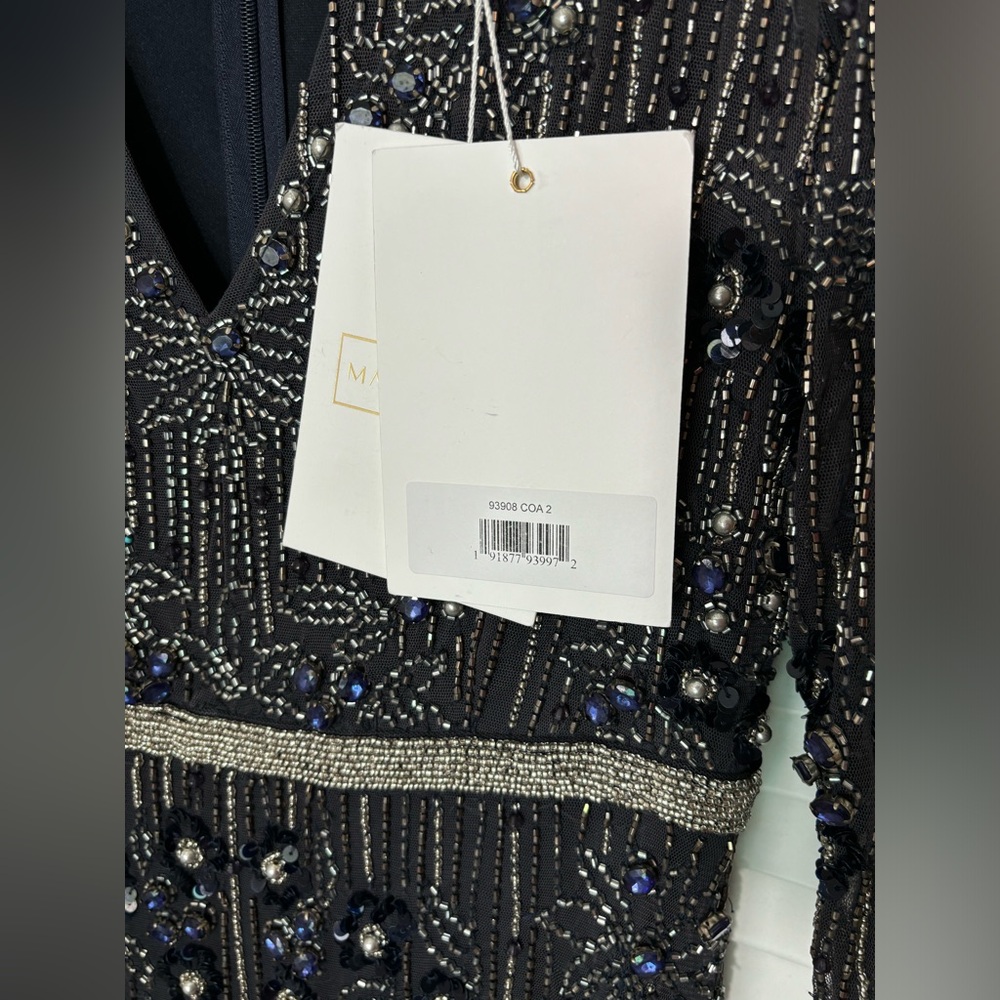 NWT Mac Duggal Sample One Of !! Embellished Long Sleeve Gown 2 - Picture 14 of 16